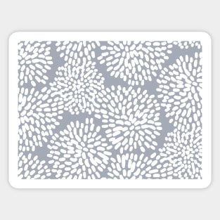 Grey and White Abstract Firework Flowers Sticker